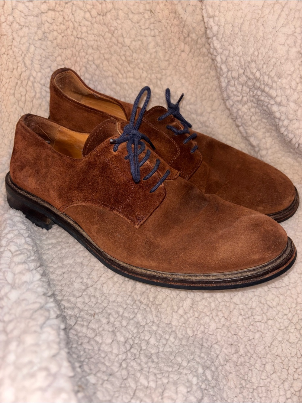 Boden Men’s Brown Suede Derby Shoes Made in Portugal EU 44 US 11